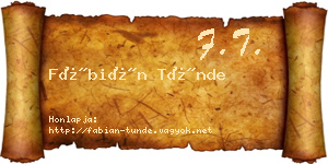 Fábián Tünde névjegykártya